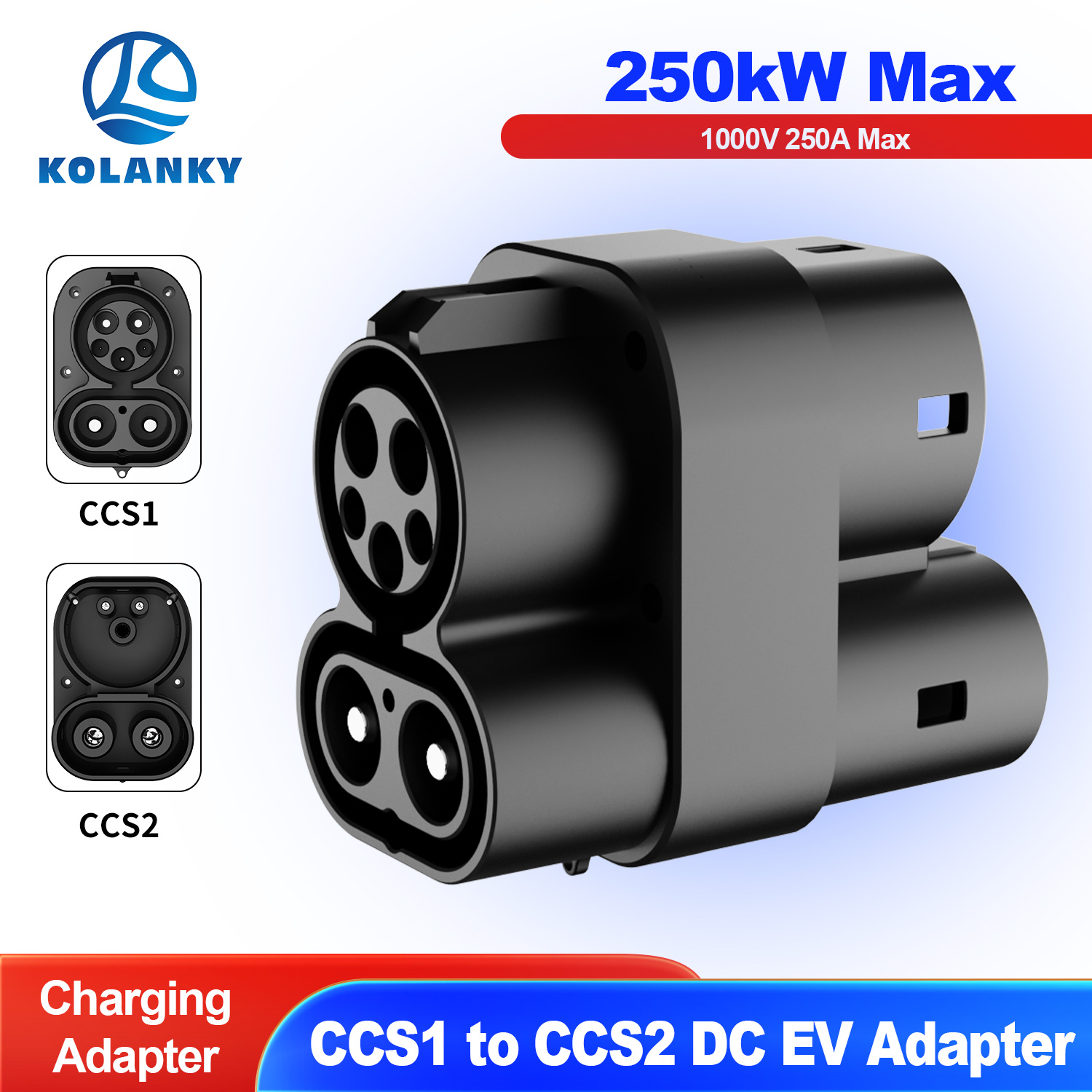 Ccs2 To Ccs1 Fast Charge Adapter 250Kw - Адаптер для зарядки электромобилей Kolanky CCS1