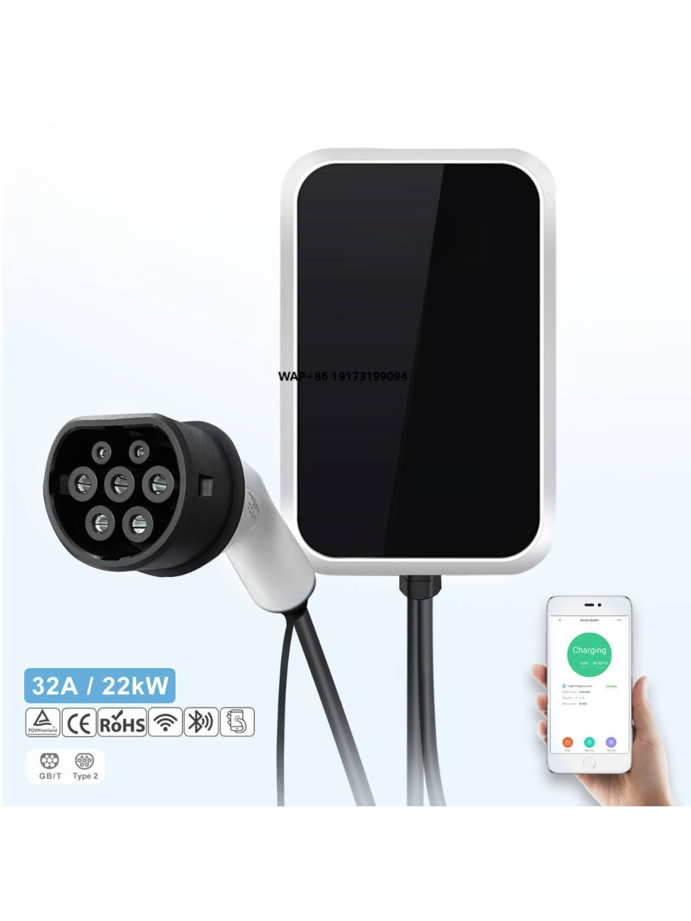 22Kw Wallbox Type 2 Ocpp Rfid - Зарядная станция переменного тока для электромобилей