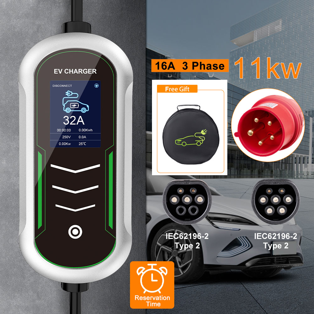 Portable Ev Charger 32A Type 2 Cee Plug - IPENGEN 11KW Портативное зарядное устройство для