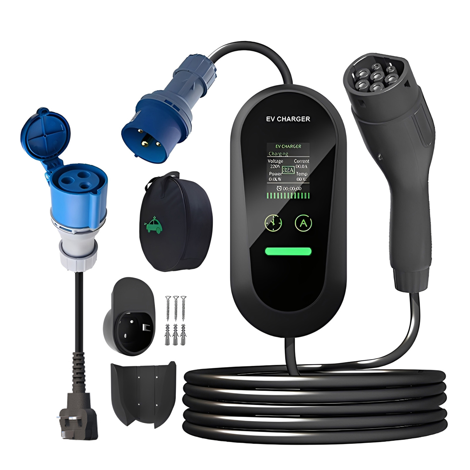 Portable Ev Charger 32A Type 2 Cee Plug - Портативное зарядное устройство для электромобилей Type2