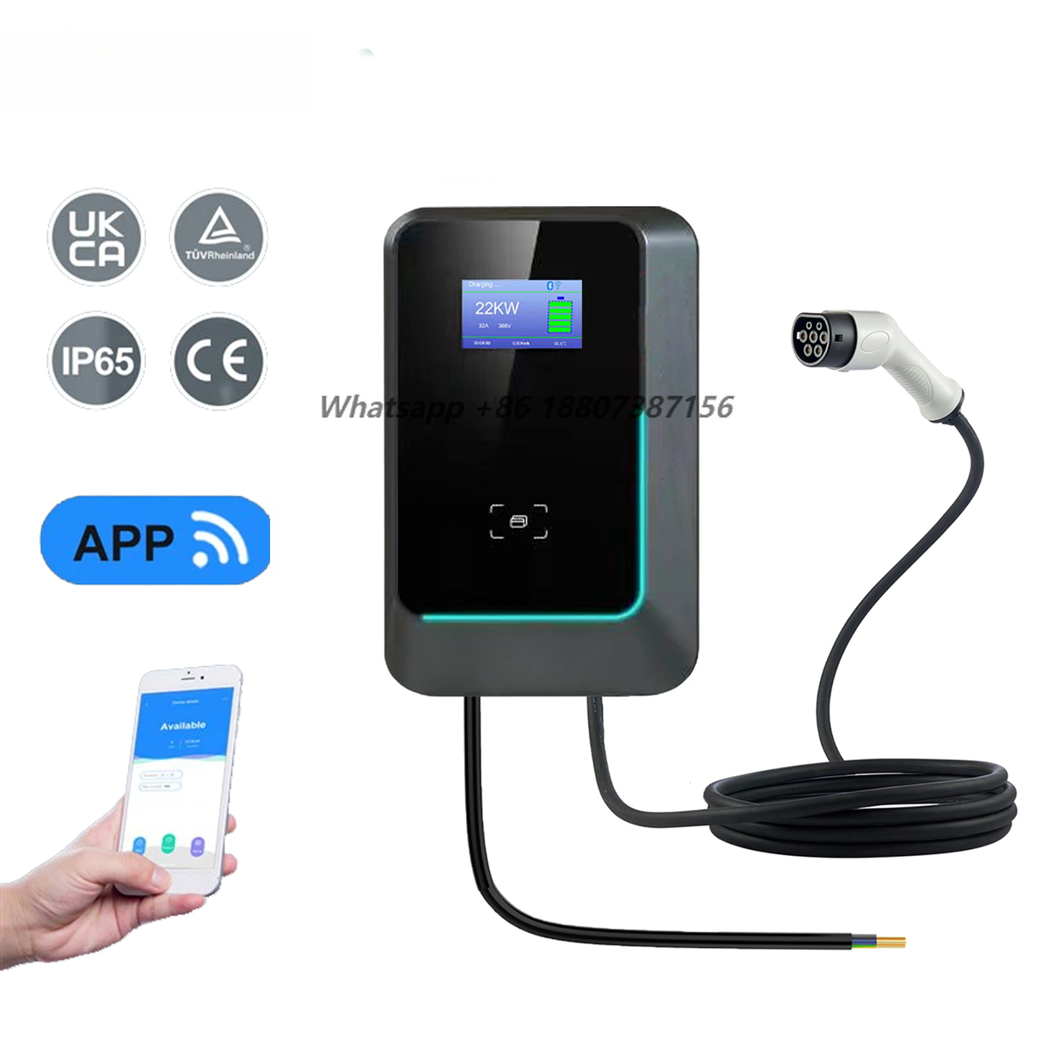 Зарядная станция Bomern 7кВт 1 – обзор и цена 22Kw Wallbox Type 2 Ocpp Rfid