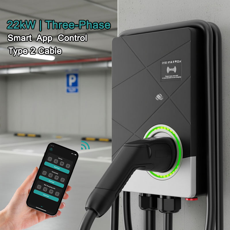 Трехфазная умная зарядная стан – обзор и цена 22Kw Wallbox Type 2 Ocpp Rfid